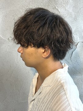 ニアウ 高崎店(Niau) メンズマッシュウルフソフトツイストスパイラルパーマ群馬高崎