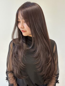 ビューシンサイバシ(VIEW SHINSAIBASHI) ロングレイヤーカット前髪イメチェンベージュ10代20代30代