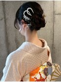 和装 ヘアアレンジ 緩めお団子 おくれ毛 ヘアセット アップ