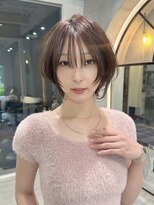 ロンドエニカ 大宮(Lond enika)&nbsp;黒髪カタログ/ショート/オリーブグレー/小顔に見せるヘア/大宮