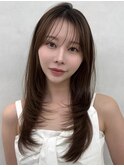 三鷹レイヤーカット韓国ダブルカラー顔周り前髪カットボブ