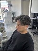 メンズ　ショート　ハイライト　テーパーフェード　ニュアンス
