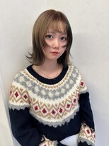 シエ バイ ケンジ 湘南台(sie by KENJE)&nbsp;ミルクティーブロンド/ダークブルー/デジタルパーマ/湘南台