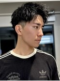 men's/メンズ/ダウンパーマ/黒染め/韓国/顔周り/フェード0707