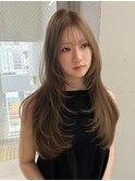 顔周りレイヤーカット/ハッシュカット/韓国ヘア/髪質改善/天神