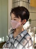 大人可愛い◎スッキリハンサムショート　ダークアッシュブラウン