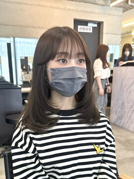 アリュウル 表参道(ALLURE) ミディアムワンカールレイヤー◎ 韓国ヘア　ワンホンヘア　KAKO