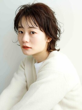 スクエアウーノ 博多(SQUARE＊UNO HAKATA) ショートボブ　ニュアンスパーマ　顔周りレイヤー　ブラウン