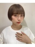 韓国風 ナチュラル Aラインのレイヤーショート