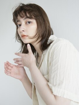 エヌ トーキョー(enu TOKYO) ミディアムレイヤー 前髪パーマ クセ毛