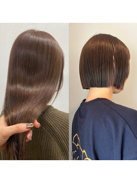 ガーランド (Garland) 切りっぱなしボブ/ピンクベージュ/前髪/グレージュ/原宿