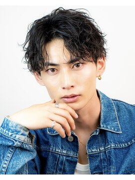 オーシャントーキョーオーバー 渋谷(OCEAN TOKYO OVER) メンズシャドウパーマ波巻きスパイラルパーマサーフカールウルフ