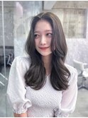 美髪韓国レイヤーイメチェン似合わせ小顔シースルーワイドバング