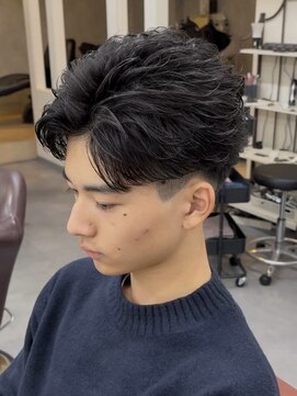 キングオブヘアバイノイズアンドフィフス 京都駅前店(KING of hair by NOISM&fifth) 京都センターパートフェザーパーマツイスパメンズパーマウルフ