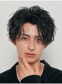 心斎橋フェザーパーマフェザーショートセンターパート20代緩め