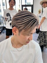 メンズラピス 栄店(Men's Lapis) メンズバレイヤージュハイライトセンターパートフェードカット