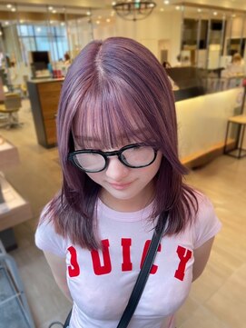 ソワンドゥブレスシエン 堀江店(soin de brace CIEN) ミディアム×ラベンダーグレージュ[堀江/髪質改善]