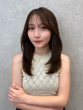 ロンド フィーユ(Lond fille) オリーブグレー/レイヤーカット/黒髪/マロンベージュ/銀座