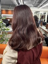 ニコ トウキョウ 渋谷(nico TOKYO)&nbsp;ダブルカラーチェリーレッドピンクブラウン韓国レイヤーロング