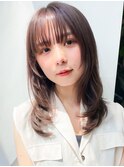 艶髪◎ココアベージュ/ミディアムレイヤーカット/似合わせカット