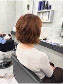 肩上ボブ大人可愛いボブひし形ボブアッシュベージュ