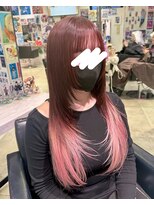 トーキョー オタクヘアー(TOKYO OTAKU HAIR) レイヤーカット グラデーションカラー 毛先ブリーチ 暖色カラー