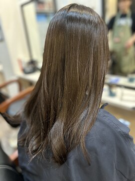 サロン ハナノ(Salon Hanano) 結べるミディアムレイヤーコテ巻きオリーブベージュ10代20代30代