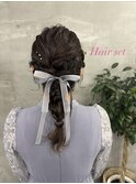 ヘアセット　大人気のあみ下ろしスタイル