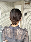 シニヨン アップスタイル ふわふわ 結婚式 参列 お呼ばれ