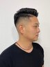 【メンズカット+眉＆産毛メンテ+アイロンパーマ(部分)】
