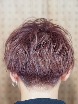 サン(3) プラムブラウン　スパイラル　マッシュ　ツーブロック