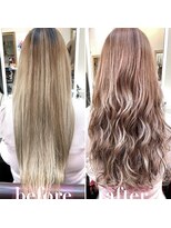 ミシェリー(misherry)&nbsp;小顔ロング20代30代髪質改善ハイライト前髪ラベンダーカラー