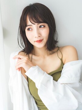 ガーデン タチカワ(garden tachikawa) 20代30代大人かわいいうる艶髪透けバングぷつっとボブ