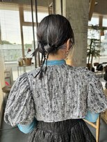 ヘアセットツイン結婚式ドレスヘア