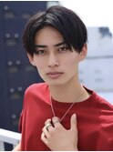 刈り上げツーブロックナチュラルセンターパートコンマバング渋谷