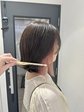 リュネッツ あざみ野店(lunettes) 【インナーカラー】ホワイトピンク×外ハネボブ