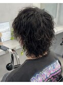MEN’S HAIR/ブルーブラック/フェザーパーマ/渋谷