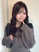 アンニュ(annuy) レイヤーカット 前髪カット ダークブラウン 編み込み 韓国ヘア