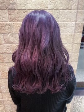 アース 焼津店(HAIR&MAKE EARTH) ダブルカラー×紫