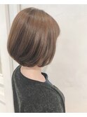 伸ばしかけ 小顔 アッシュ 大人ボブ 黒髪 暗髪 ひし形シルエット
