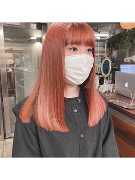 ギフトサニーサイド(gift sunny side) 暖色ハイトーン＊ぱつっと切りっぱなしヘア