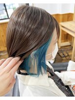 ヘアメイクエイト 丸山店(hair make No.8) << 担当 : 黒木 彩加 >> インナーカラー × マリンブルー