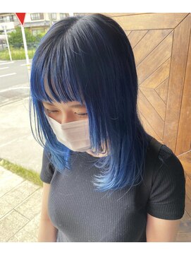 蜃気楼 （（（蜃気楼）））new open ブルーの毛先カラー