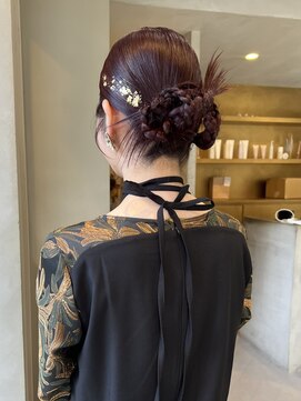 ヘアー アイス ルーチェ(HAIR ICI LUCE) 結婚式参列ヘアセットドレスアレンジ三つ編み卒業式セット/今枝