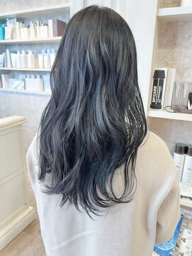 キャアリー(Caary) 福山市美容室Caaryグレージュ透明感ブルーブラックカラー
