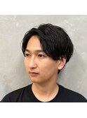 清潔感あふれる大人のナチュラルセンターパート/黒髪