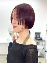 アム(am)&nbsp;ダークチェリーレッド/ボブ/ブリーチなしダブルカラー