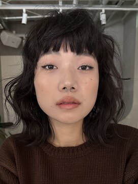 テクネ 天神大名(techne) 天神大名顔周りレイヤーカットミディアムボブタッセルボブパーマ