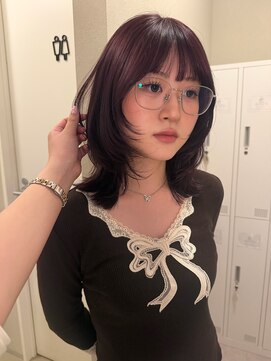 ノラギンザユー(NORA GINZA/U) 顔まわりレイヤーボブレイヤーカットラベンダーグレージュ