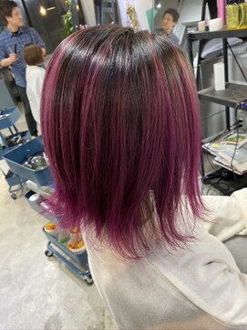 サロウィン 池袋(SALOWIN) 切りっぱなしボブ×バレイヤージュ01